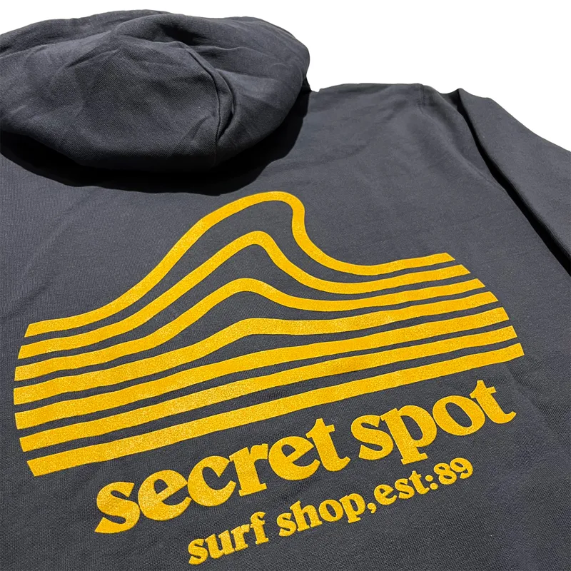 Secret Spot Logo Hoodie in Charcoal/Orange-1