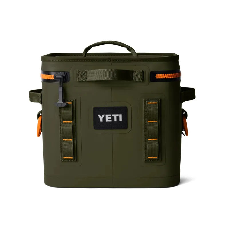 Yeti Hopper Flip 12 Cooler Bag in Olive/King Crab Orange-2