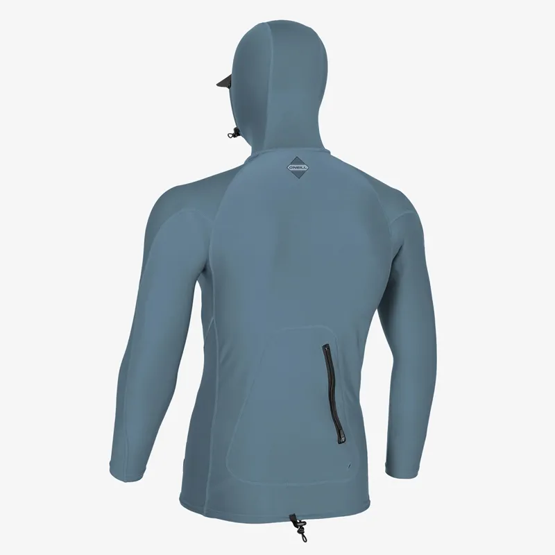 O'Neill Hyperfreak Skins Hooded Long Sleeve Rash Guard in Blue Fusion-1