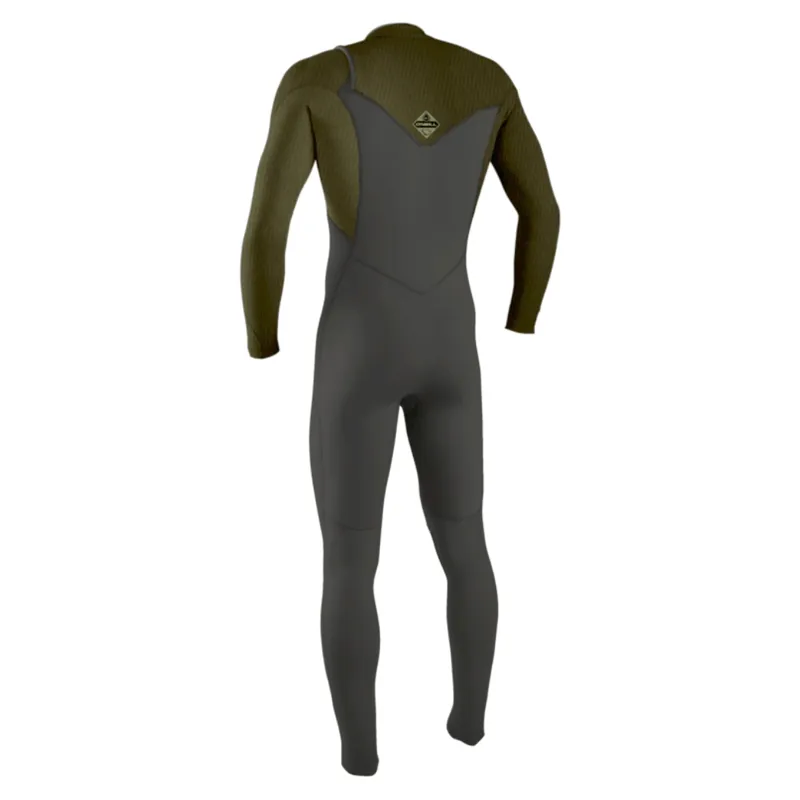O'Neill Hyperfreak 3-2mm+ Chest Zip Wetsuit in Raven/Army-1