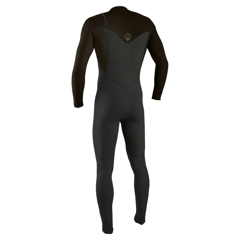 O'Neill Hyperfreak 4-3mm+ Chest Zip Wetsuit in Raven/Army-1