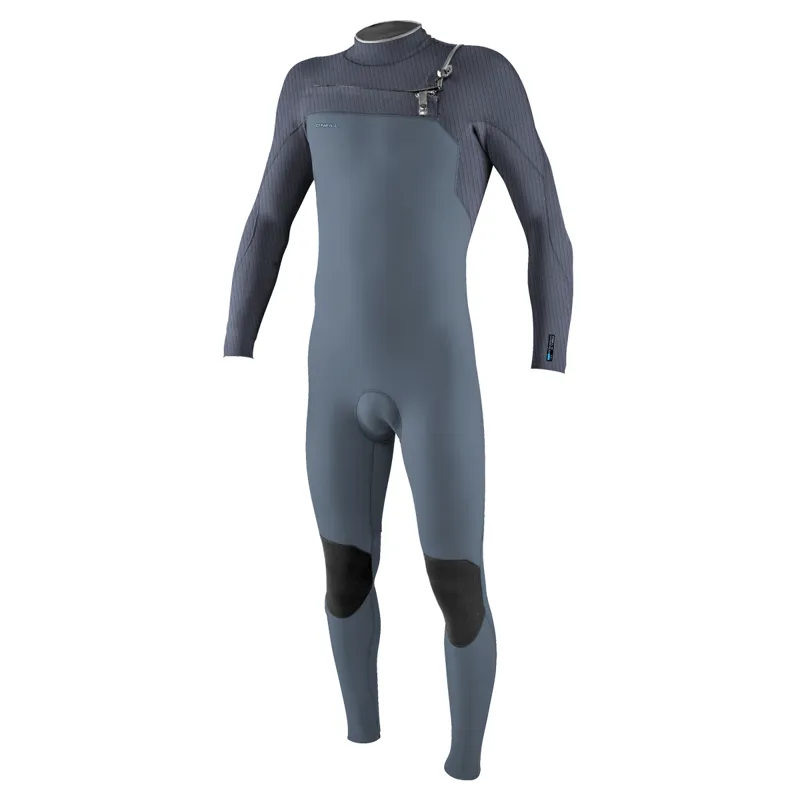 O'Neill Hyperfreak 4/3mm+ Chest Zip Wetsuit in Steel/Graphite