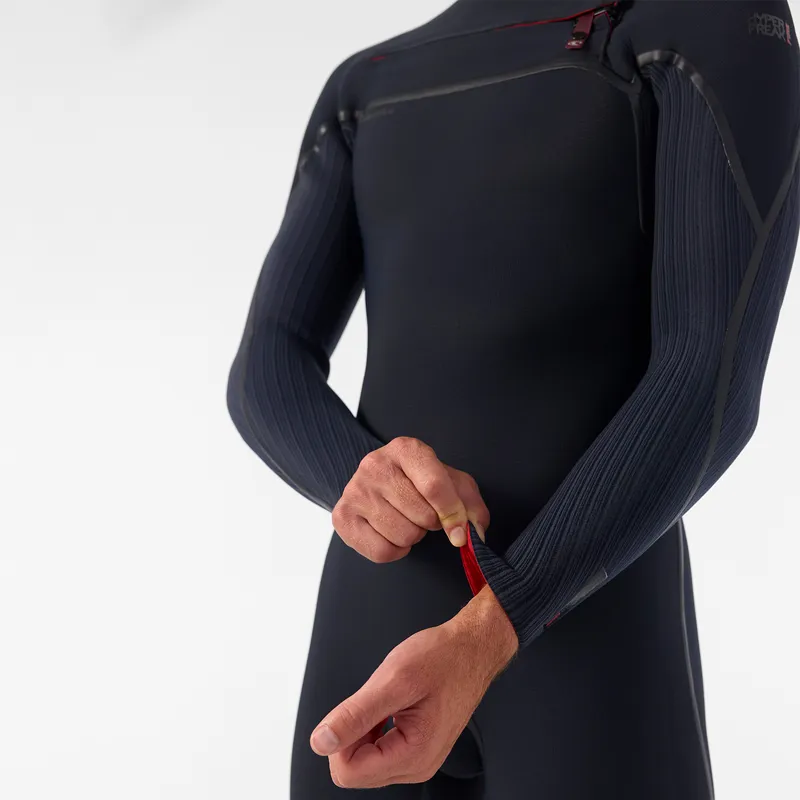 O'Neill Hyperfreak Fire 2026 4/3mm+ Chest Zip Wetsuit in Black-5