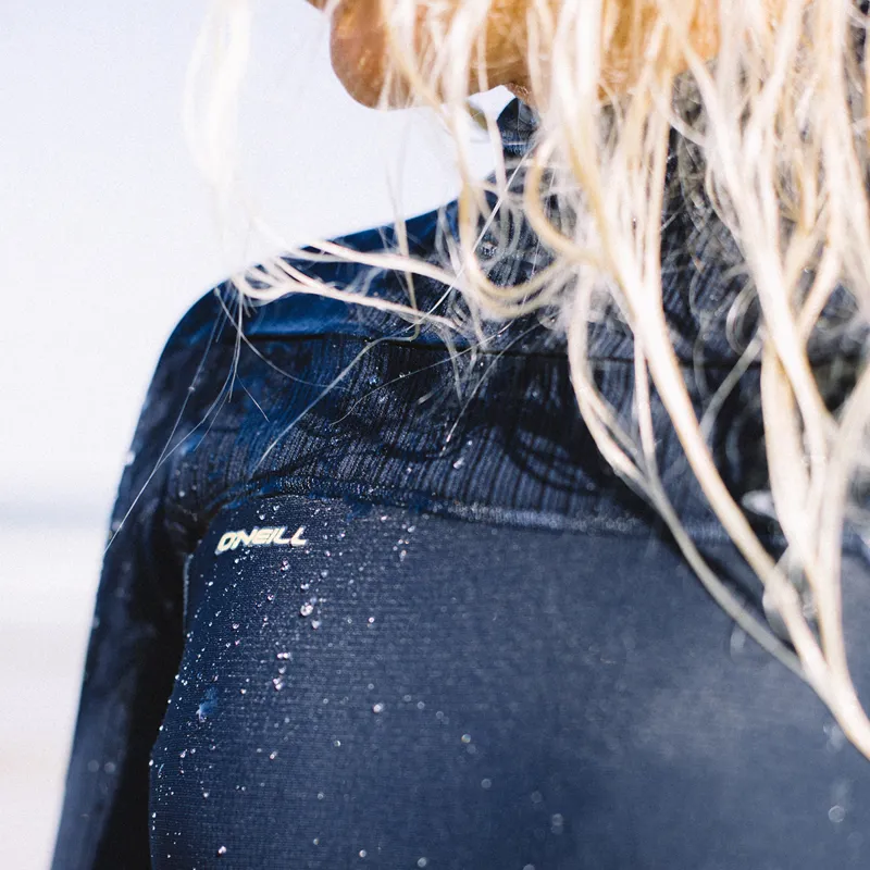 O Neill Womens Hyperfreak 4-3mm+ Chest Zip Wetsuit in Black-5