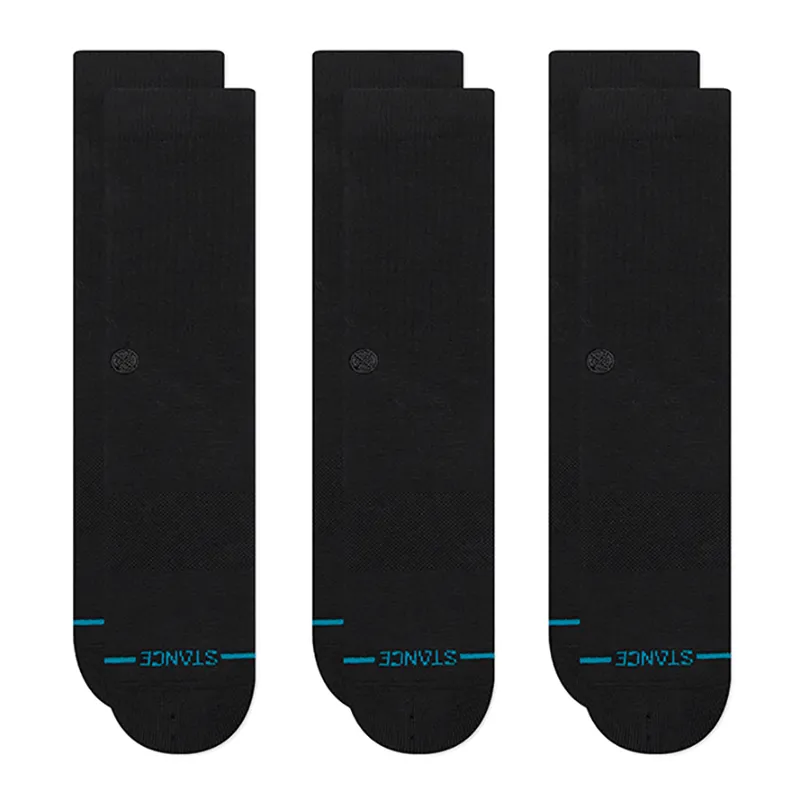 Stance Icon Crew Sock 3 Pack in Black