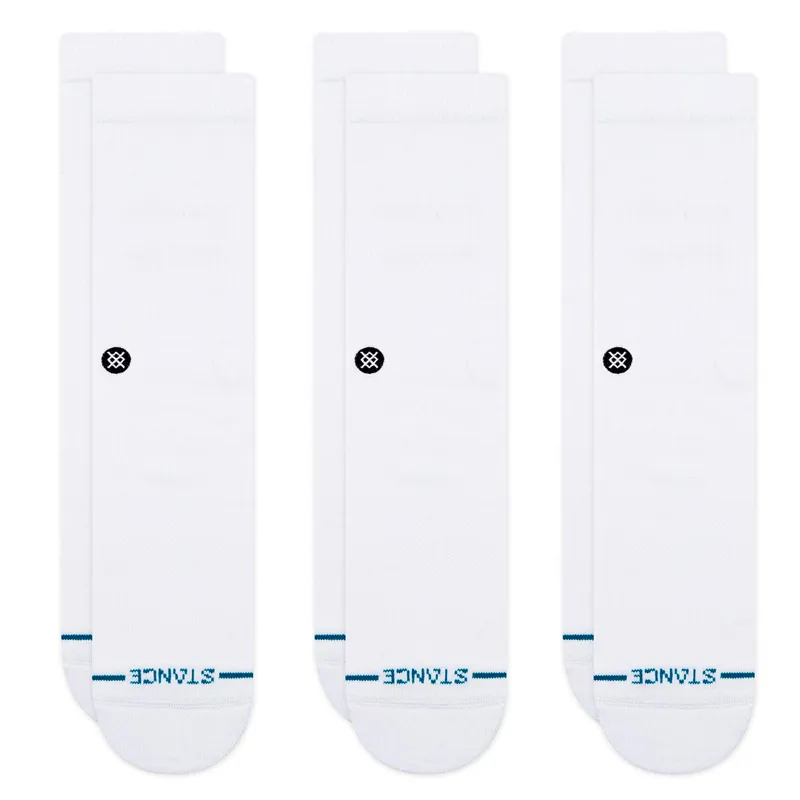 Stance Icon Crew Sock 3 Pack in White