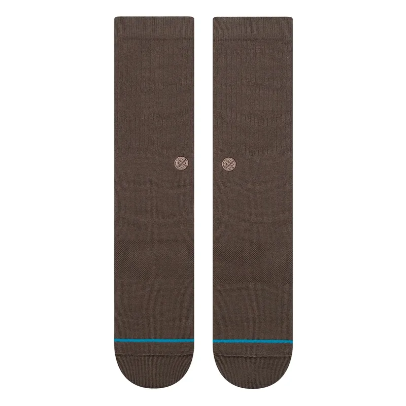 Stance Icon Crew Sock in Brown - SIZE Large-1