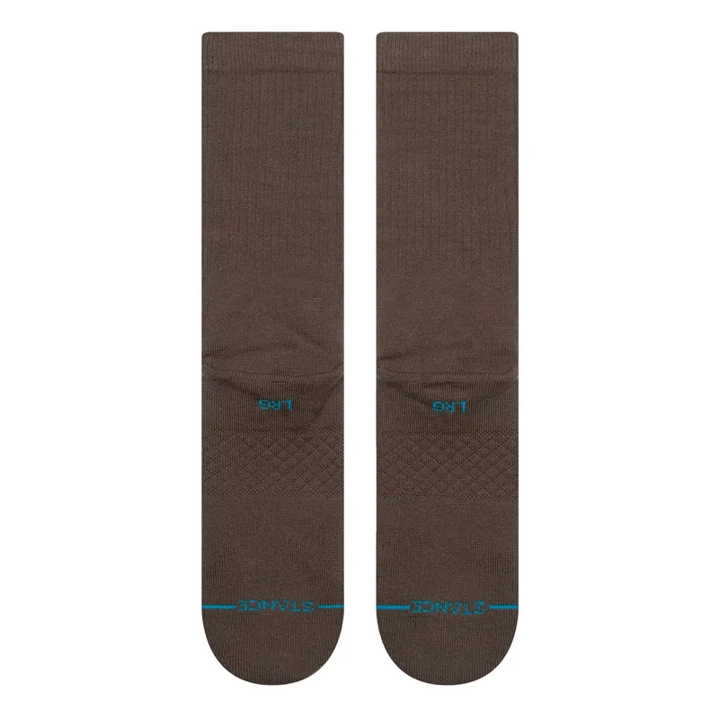 Stance Icon Crew Sock in Brown - SIZE Large-2