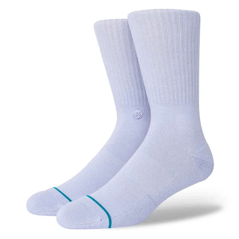 Stance Icon Crew Sock in Lilac Ice - SIZE Large