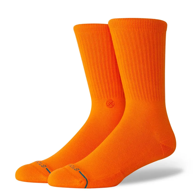 Stance Icon Crew Sock in Orange - SIZE Large