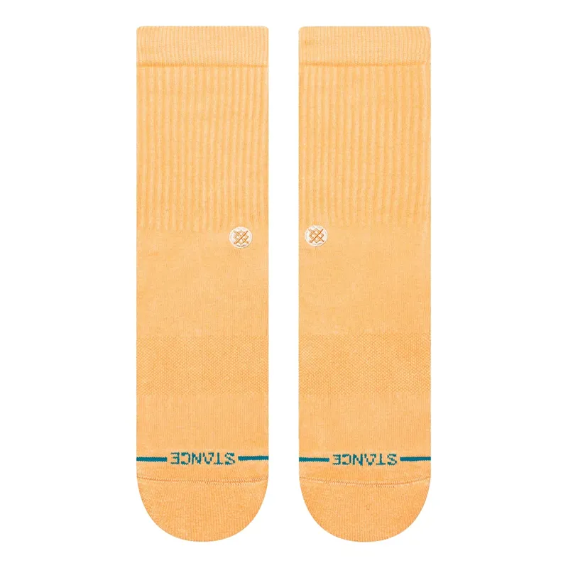 Stance Icon Washed Crew Sock in Peach - SIZE Large-2