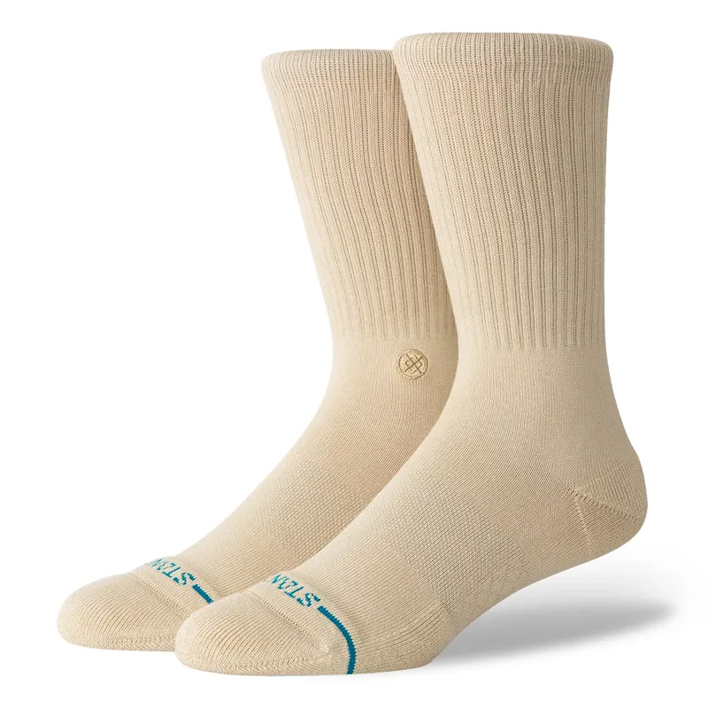 Stance Icon Crew Sock 3 Pack in Blue/Sand/Cream - SIZE Large-2