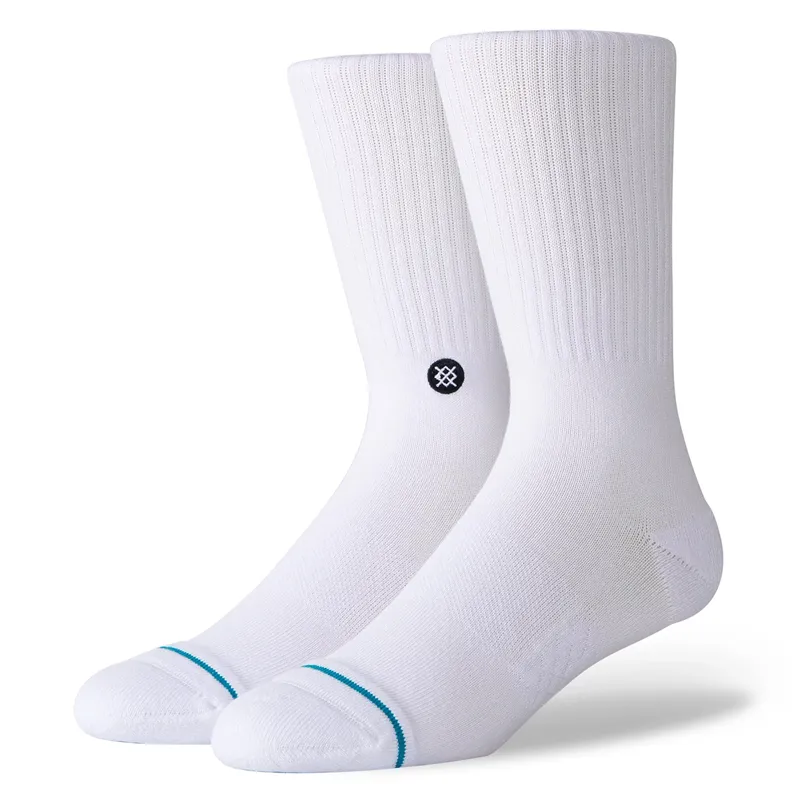 Stance Icon Crew Sock in White/Black