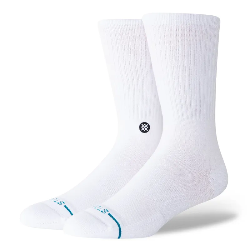 Stance Icon Crew Sock 3 Pack in White-1