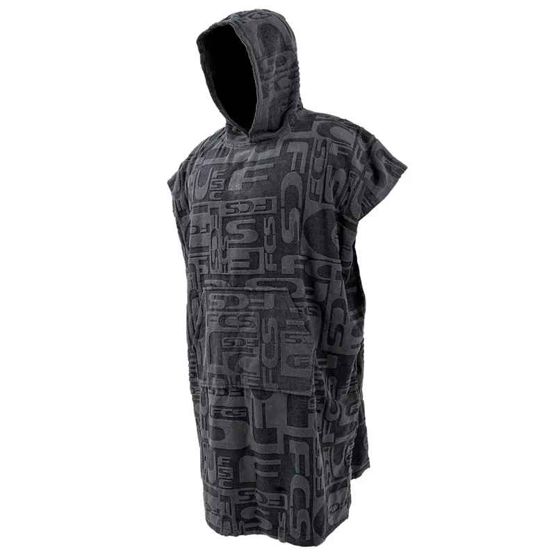 FCS Jacquard Towel Poncho in Charcoal