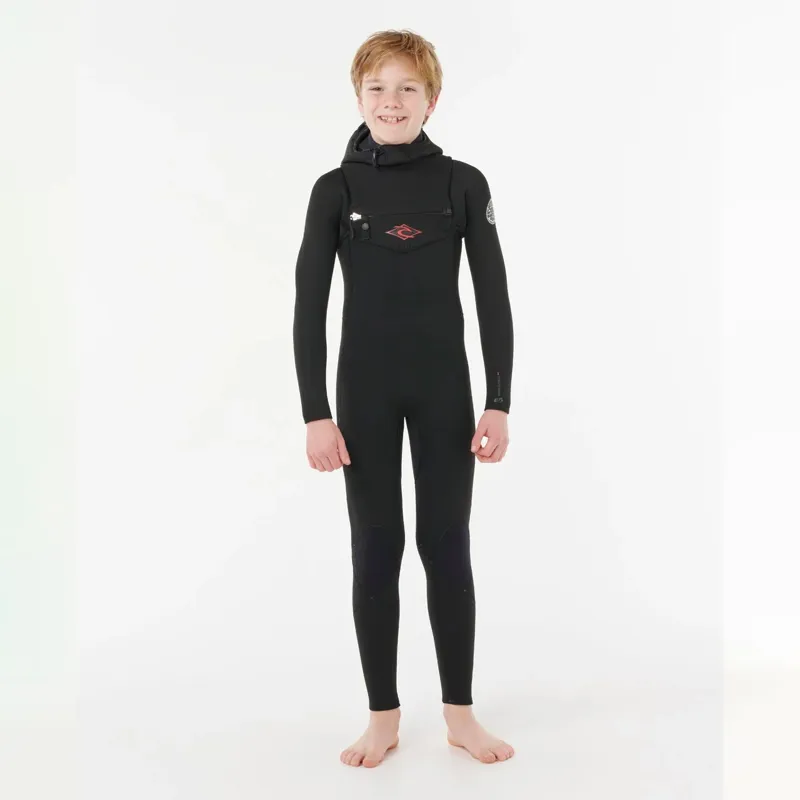 Rip Curl Junior Dawn Patrol 5/4mm Chest Zip Hooded Wetsuit-3