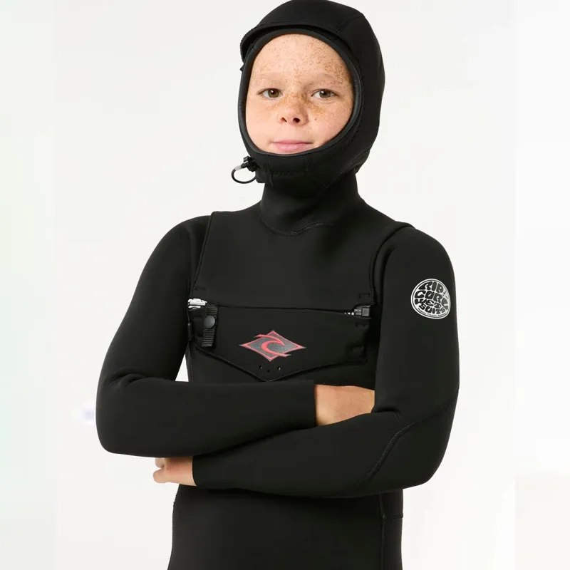 Rip Curl Junior Dawn Patrol 5/4mm Chest Zip Hooded Wetsuit-5