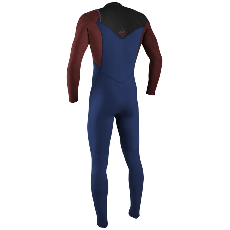 O Neill Youth  Hyperfreak 5-4mm+ Chest Zip Wetsuit in  Navy/Bloodshot/Black-1