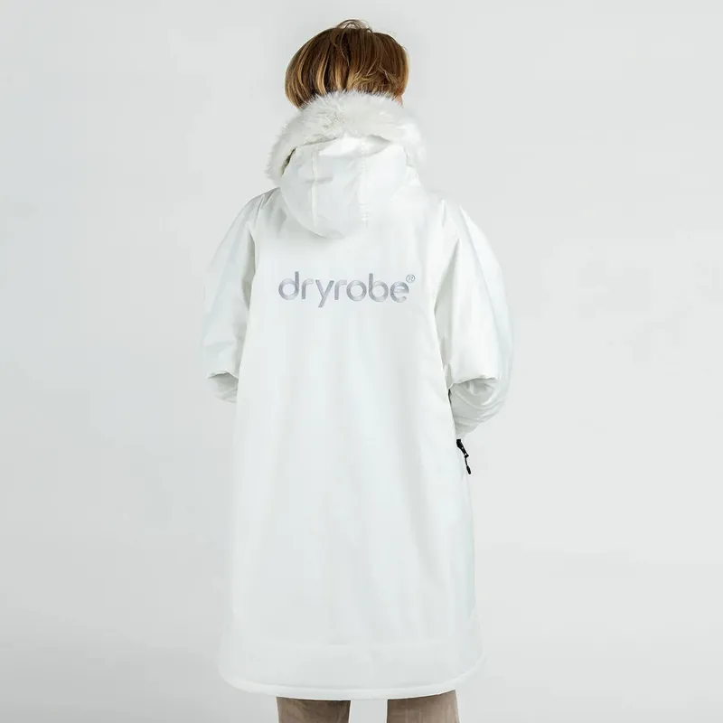 Dryrobe Advance Alpine Long Sleeve Change Robe in White/Grey for Ages 5-9-1