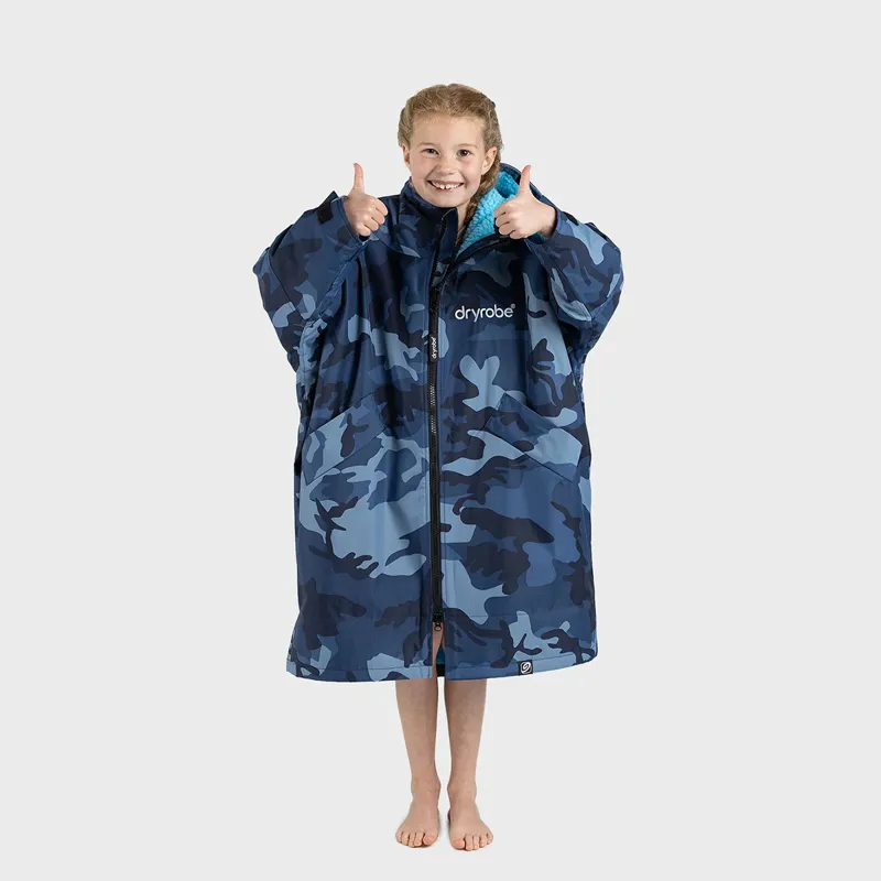 Dryrobe Advance Long Sleeve Change Robe in Blue Camo/Blue for Age 10-14-1