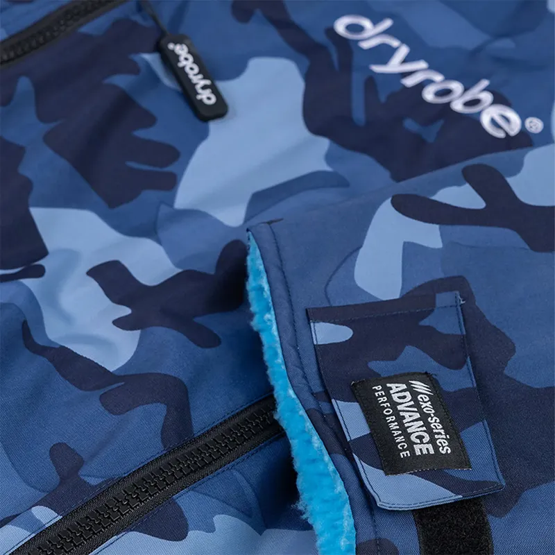 Dryrobe Advance Long Sleeve Change Robe in Blue Camo/Blue for Age 10-14-5