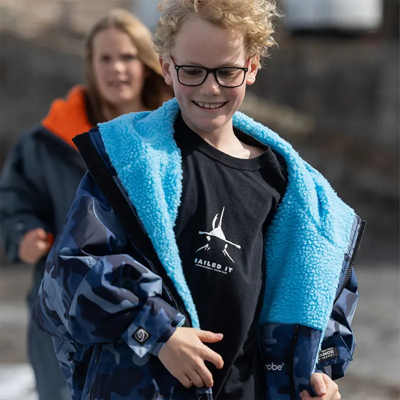 Dryrobe Advance Long Sleeve Change Robe in Blue Camo/Blue for Age 10-14-6