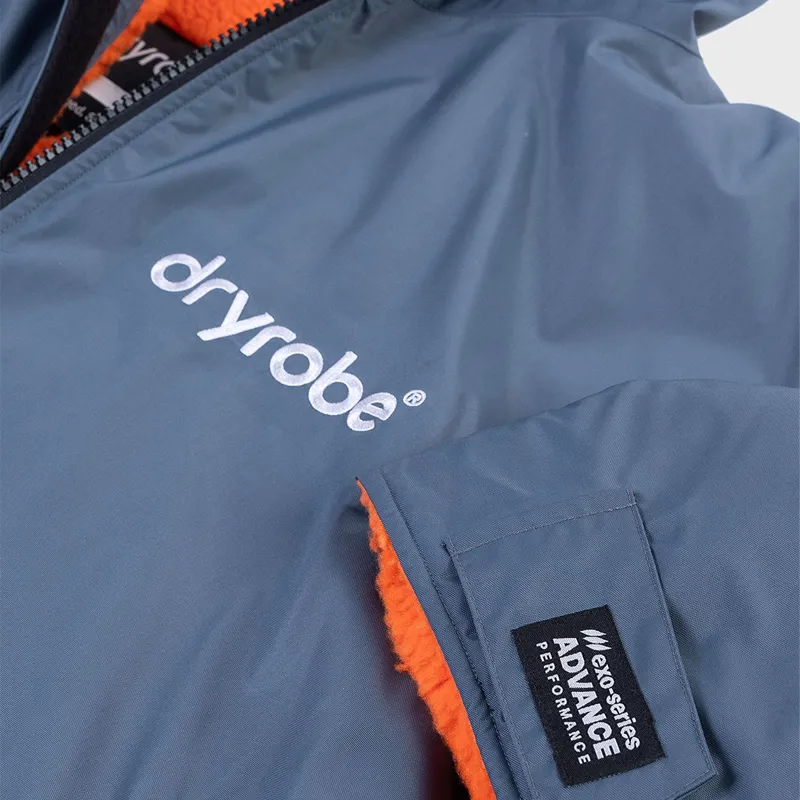 Dryrobe Advance Long Sleeve Change Robe in Charcoal Grey/Orange for Age 10-14-5