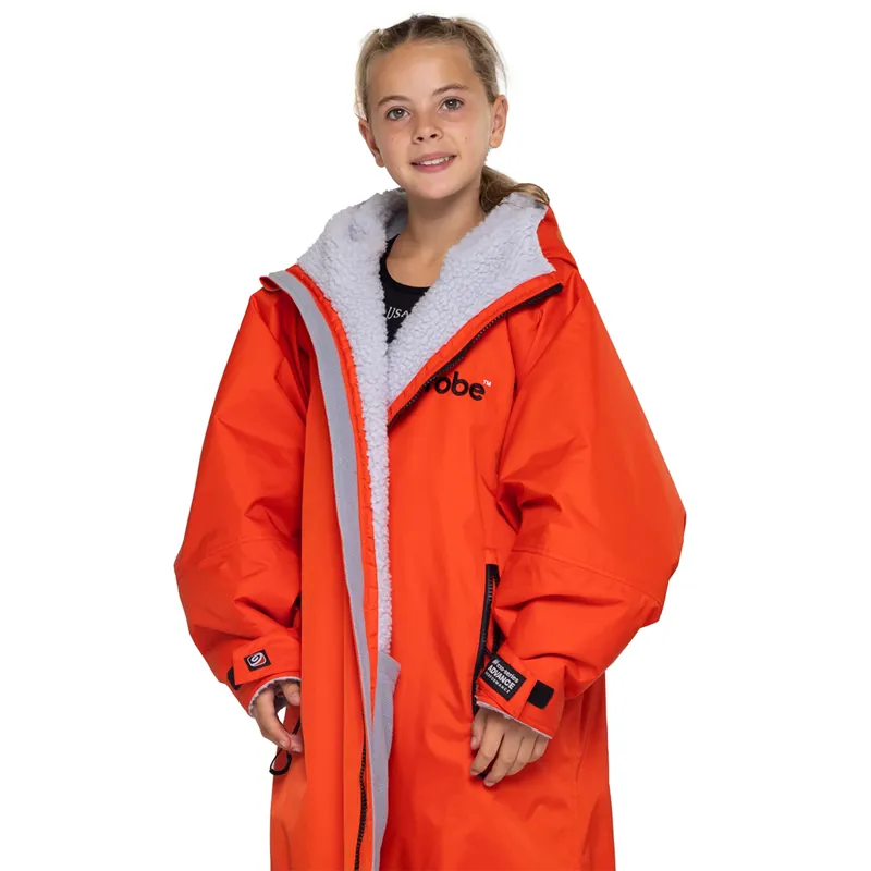Dryrobe Kids 10-14 Advance Long Sleeve in Orange/Grey-1