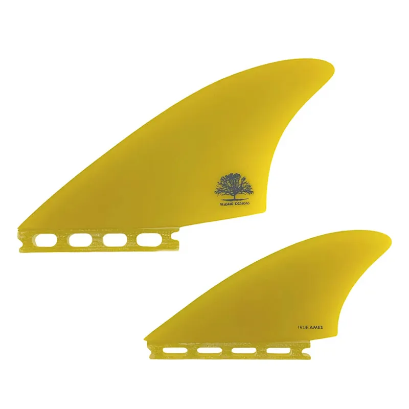 True Ames Mackie Futures Compatible Quad Fins in Yellow