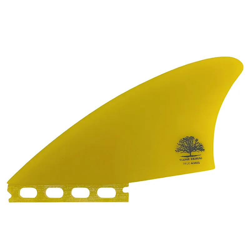 True Ames Mackie Futures Compatible Sidecut Keel Fins in Yellow