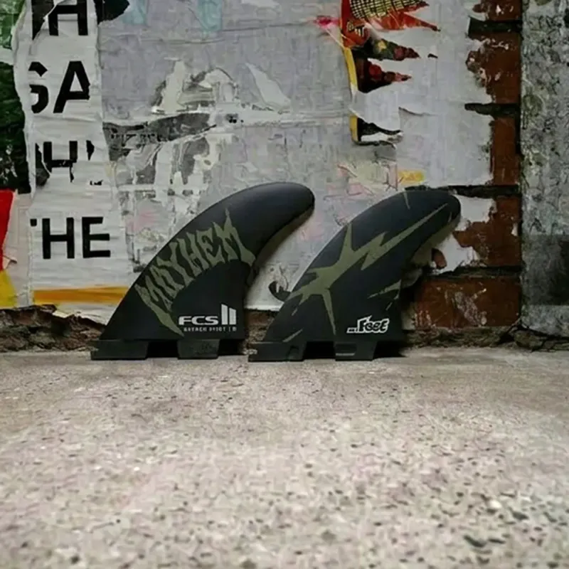 FCS II Mayhem PC Carbon Pivot Medium Tri Fin Set in Sand-2