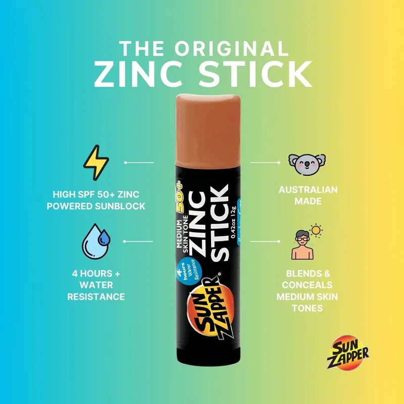 Sun Zapper 12g Zinc Stick in Medium Skin Tone-1