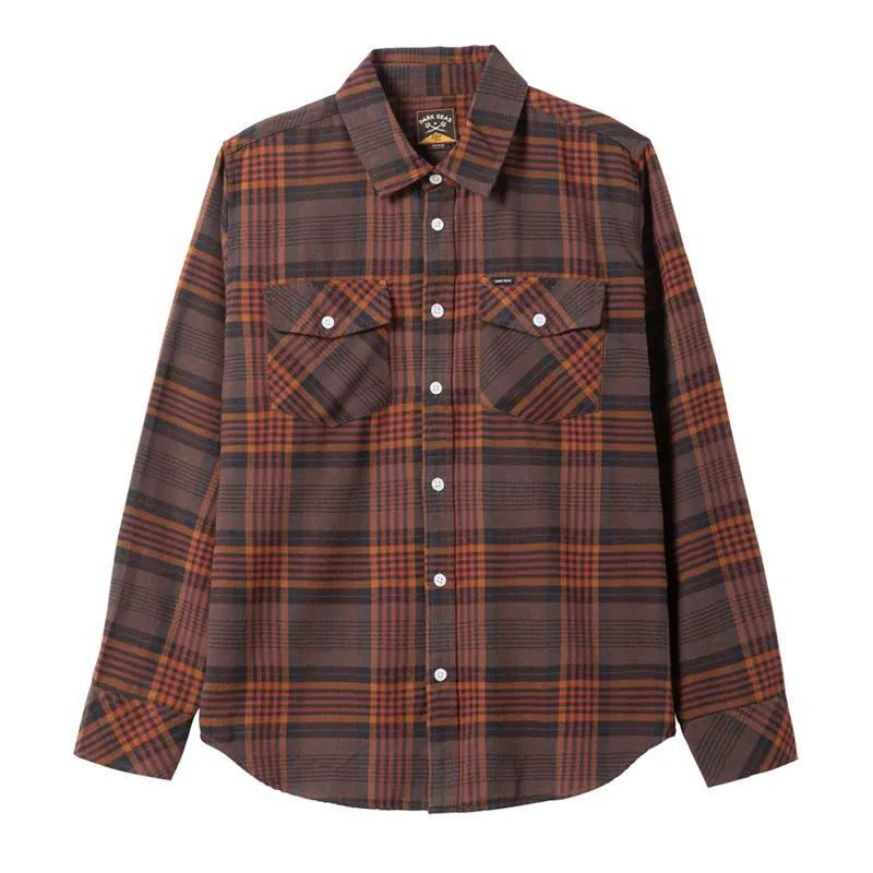 Dark Seas Newton Woven Shirt in Brown/Black