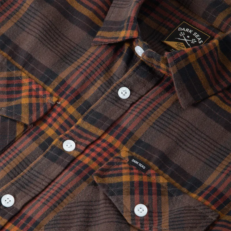 Dark Seas Newton Woven Shirt in Brown/Black-2