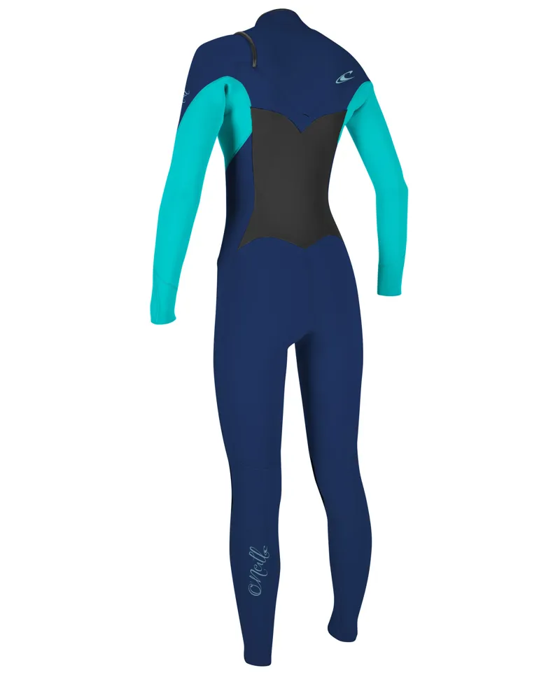 O Neill / Epic / Womens / 3-2mm / Chest Zip / Navy-Light Aqua-1
