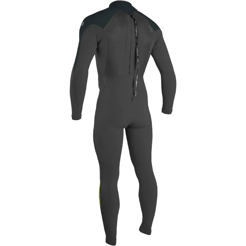 O'Neill Epic 4-3mm Back Zip Wetsuit in Black-Gunmetal-Dayglo-1