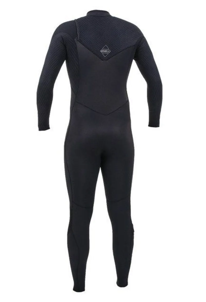 O'Neill Hyperfreak 4/3mm+ Chest Zip Wetsuit in Black-1