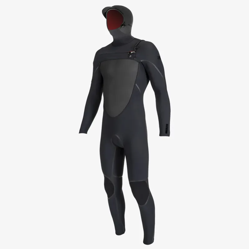 ONeill PsychoTech 6-4mm+ Hooded Chest Zip Wetsuit in Black