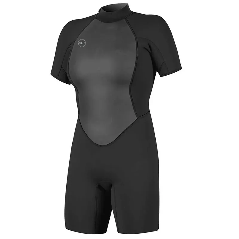 O Neill Womens Reactor 2mm Back Zip Shorty Wetsuit in Black