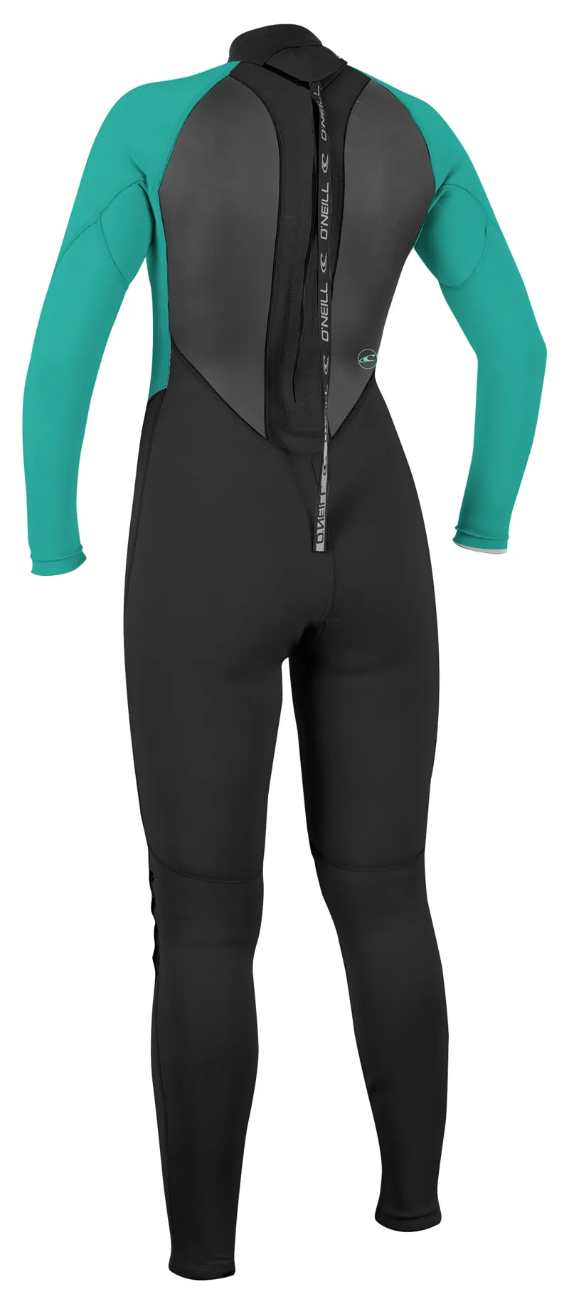 O Neill Womens Reactor 3-2mm Back Zip Wetsuit in Black/Aqua-1