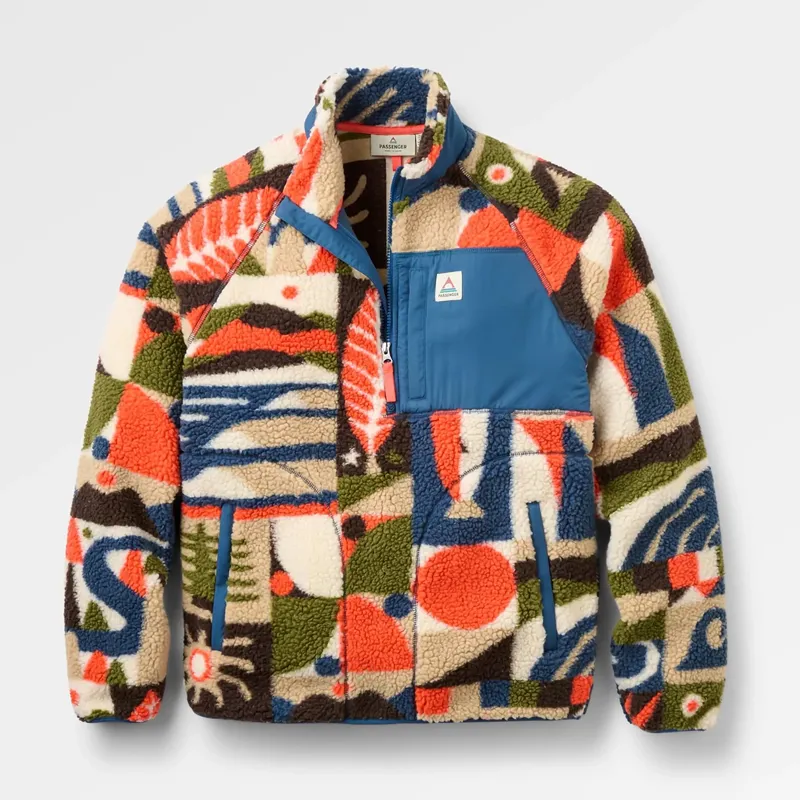 Passenger Offroad Sherpa 1/2 Zip Fleece in Lost On Purpose Khaki