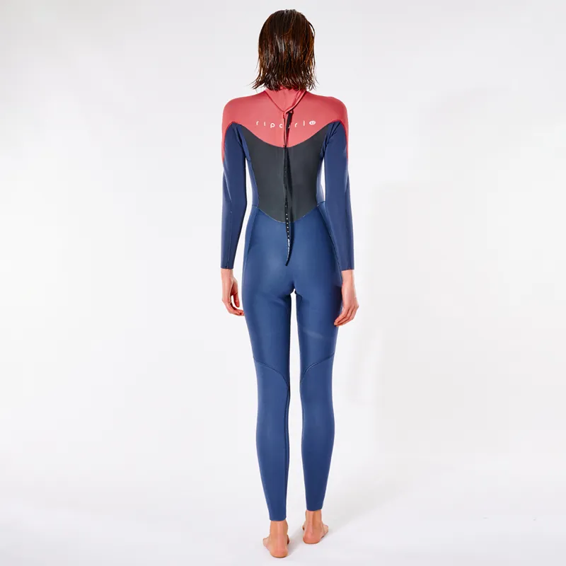 Rip Curl Womens Omega 4-3mm Back Zip Wetsuit in Slate Rose-1