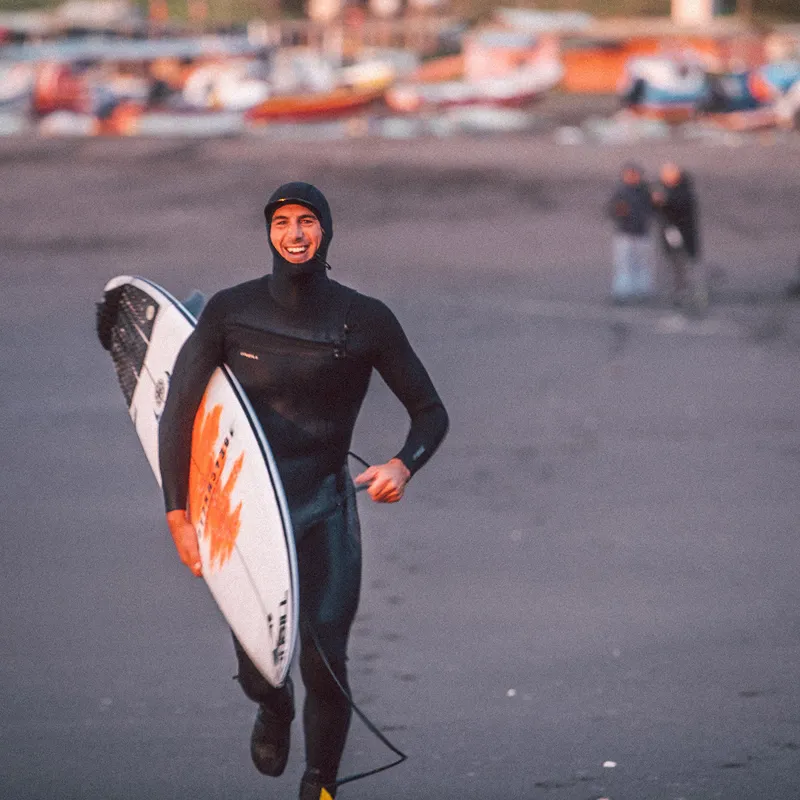 O'Neill Hyperfreak 5-4mm+ Chest Zip Hooded Wetsuit in Carbon/Dark Slate-3