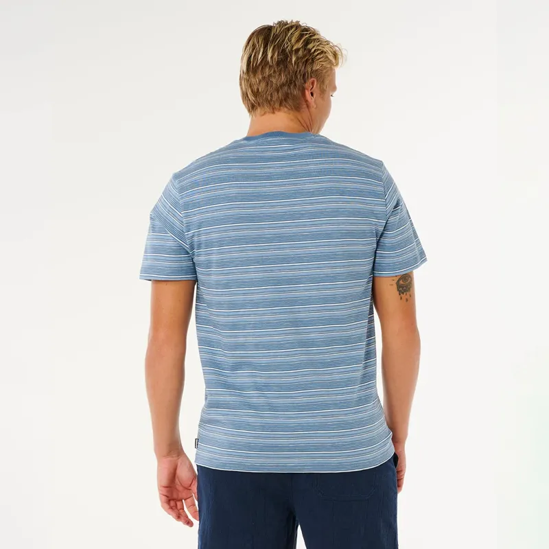 Rip Curl Pacific Rinse Stripe Tee in Faded Denim-2