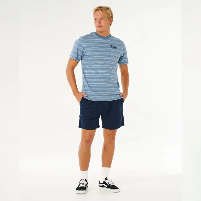 Rip Curl Pacific Rinse Stripe Tee in Faded Denim-3