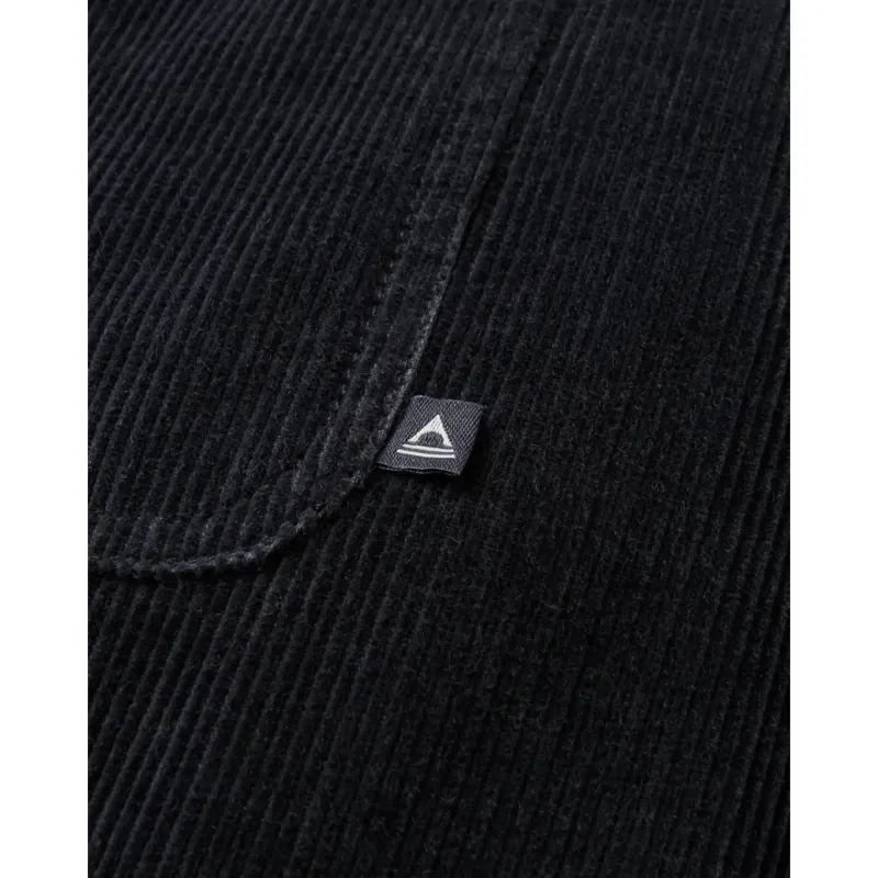 Passenger Kodiak Sherpa Lined Cord Overshirt in Faded Black-1