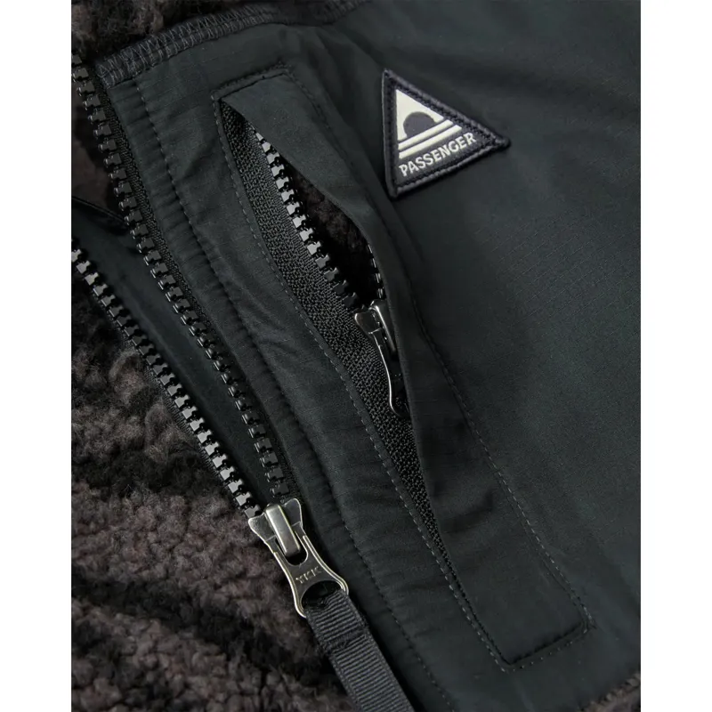 Passenger Offroad Sherpa 1/2 Zip Fleece in Strata Swirl Black-1