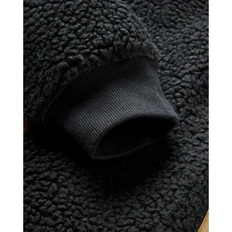 Passenger Trekker Hooded Sherpa Jacket in Black-3