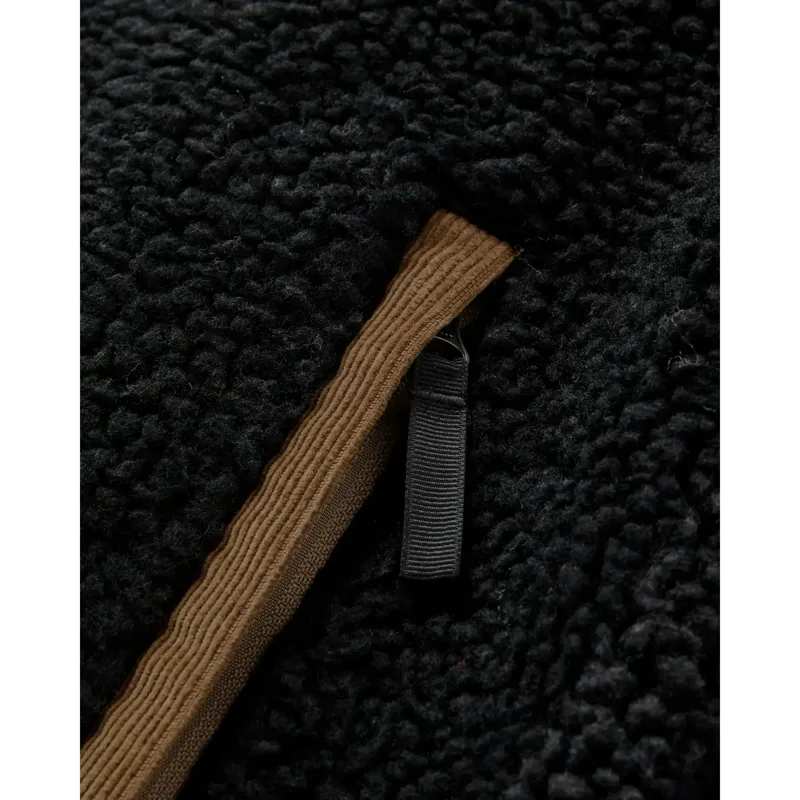 Passenger Trekker Hooded Sherpa Jacket in Black-4