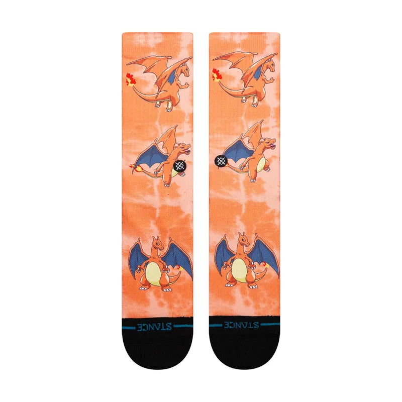 Stance Pokemon Charizard Crew Sock in Orange-1